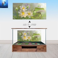 3D painting of Trung 3D aquarium, Lotus painting, 3-layer anti-fading Decal with pre-adhesive