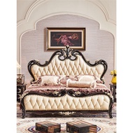 Solid Wood Bed European Style Genuine Leather 1.8m Double Bed 1.5m Princess Bed Bed Bedroom 2.0m Wed