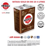 MITASU JAPAN GOLD SN 0W20 FULL SYNTHETIC ENGINE OIL 4 LITRES