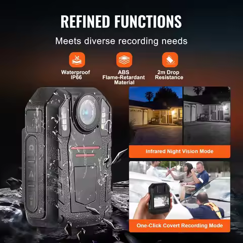 Z02 1440P HD Mini Body Camera 64GB Wearable Cam Audio Video Picture Built-in 2850 mAh Battery, 2.0" 