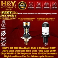 H&Y H4 LED Headlight Bulb 50W 3570 Chip Dual Side Non-Lens / M8 22W 3750 Chip Mini Bi-LED Projector