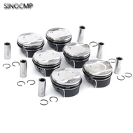 6pcs Engine Pistons Rings Set For Porsche Audi A6 A7 A8 S4 S5 B9 9A710706530 EA839 3.0L 9A710706531 