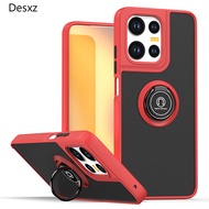 Casing For Motorola Moto G75 Translucent Frosted Cover with Rotatable Ring Stand Shockproof TPU Bump