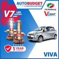 PERODUA Viva 1996-2000 V7 V6 VLight Premium LED Car Headlight Lampu LED Kereta Headlamp Bulb 6000K