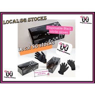[LOCAL SG] Black Nitrile Gloves Power Free (S/M/L)