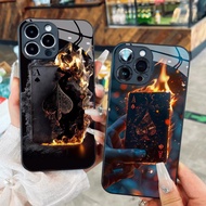 A Bich Fire Ace Glass Case for iPhone 17 16 15 14 13 12 11 8 7 6 6s 6p 7p 8p 6g 7g 8g Pro Max XR XS 