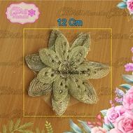 MAWAR (Per 3 Pcs) AP232 Gold Rose Flower Patch Application