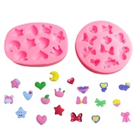 Bowknot Moon Love Pentagram Sugar Chocolate Cake Mold Candy Biscuit Silicone Mould