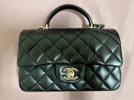 Chanel Cf Mini Handle20 經典黑金 晶片款