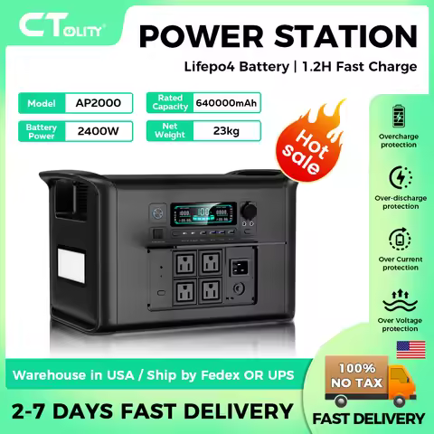 CTOLITY AP2000 2600W Portable Power Station 220v AC 2048WH Solar Generator Energy Storage Power Supp