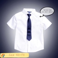 Hadiah Percuma🎁Baju Kanak-kanak Baru Baju Putih Tanpa Besi Lelaki Baju Putih Kapas Lengan Pendek Baju Uniform Sekolah Rendah-Free Gift🎁New Kids Iron-Free White Shirt Boys Short-Sleeved Cotton White Shirt Primary School Uniform Shirt