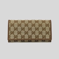 Gucci Women's Signature Envelope Long Wallet Beige Brown 346058