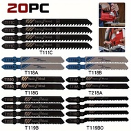 20PCS Mixed T-Shank Jigsaw Blade Kit HCS & HSS Wood Metal Cutting Jig Saw Blades Multi Model T111C T