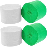 ARTSEWPLY 4Crepe Paper Decoration Ribbon White and Green Multi-Functional Party and Wedding Decorati