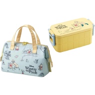 【NEW】Skater Pooh Cafe Antibacterial 2-Tier Lunch Box 600ml with 2-Point Lock and Chopsticks Included