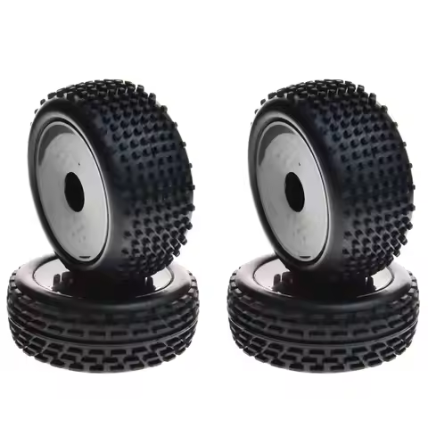 1/10 Front Rear Wheels Rim Tires Set For Tamiya Xray Xb2 Serpent Srx2 Tekno Eb410 2WD RC Off-Road Bu