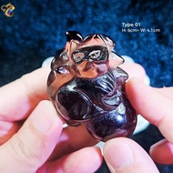 Collector's Grade Black Smoky Quartz 9-Tailed Fox Display (2 Types to Choose)