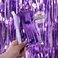 UNGU Purple foil curtain purple foil fringe curtain background purple party curtain/