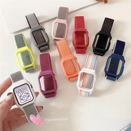 Nylon strap + case for iwatch series 9 8 7 6 5 4 3 2 SE  fashion strap for iwatch 41mm 45mm 38MM 40MM 42MM 44MM  smart watch accessories T500 t500 plus