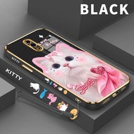 Case Gold Plating Casing hp for Case hp OPPO Reno Reno 2 2F 2Z 3 Case hp OPPO Reno 4 4F Lite OPOP Reno 2 F Z Reno2 Reno2F Reno2Z Reno3 Reno4 OP Cat Bow Tie Cute Camera Protection Soft Cassing Sweet