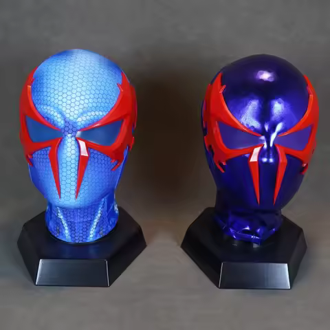 New Marvel 2099 Spiderman Mask With 2 Pairs Magnetic Eyes (Regular Eyes And Angry Eyes) 1:1 3d Handm