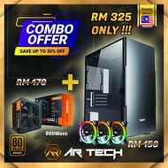 COMBO OFFER  - AIGO DarkFlash Neo 202 Black/White m-ATX with 3 RGB Fans + Aigo GP550/GP650 80 Plus B