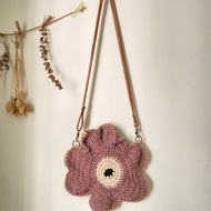 編織 花花雙色斜背包