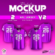 🔥PREMIUM Realistic Apparel MOCKUP🔥 NFL Jersey V2 Editable Adobe Photoshop PSD【High Resolution】- 2 co