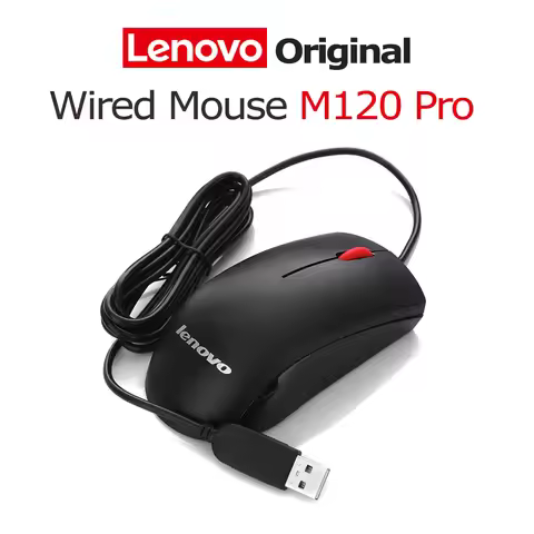 Lenovo M120 Pro Wired Mouse Classic Red Dot M120pro Wireless USB Ergonomic Comfort for PC Laptop Not