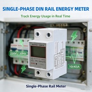 Household DIN Rail Single Phase Kilowatt Hour Meter 220V 230V Digital AC Smart Power Watt Meter
