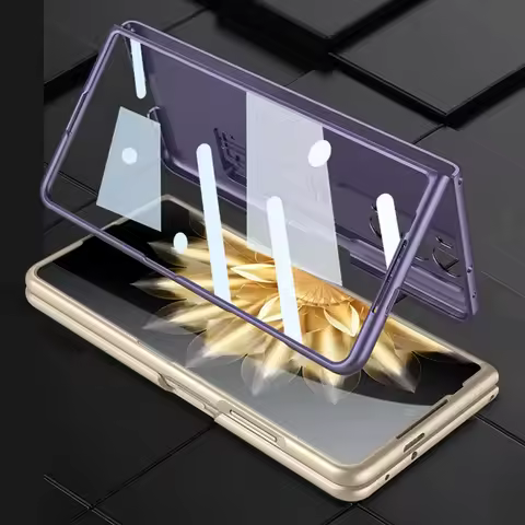 For Huawei Honor Magic V2 Case Ultra-thin Armor Plastic With Tempered Glass Film Stand Matte Hard Co