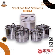 SUPRA Panci Stainless Steel 4 in 1 Stock Pot Tutup Stainless Steel