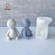XYAX ซิลิโคนทำจากซิลิโคน แม่พิมพ์ตุ๊กตาคำสาปฮาโลวีน สยองขวัญแบบน่ากลัว ตุ๊กตารูปร่างตุ๊กตา แพทช์ตุ๊กตาแม่พิมพ์ เทียนแม่พิมพ์ 3D ยิปซั่มเอสพี