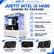 JUSTIT INTEL I3-14100 AMD GAMING PC Package  ( 8GB & 240GB / 480GB / RTX 3050 6GB / RTX 5050 8GB / R