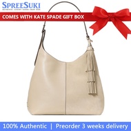 Kate Spade Handbag In Box 454 Suede Fringe Large Shoulder Bag Light Sand KN584