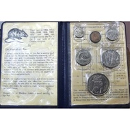 The year of the Rat 6pcs coins full set 1984 Singapore 1 Dollar 50c 20c 10c 5c 1c uncirculated UNC B