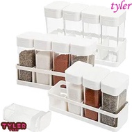 TYLER 4Pcs/set Spice Jars, with Spice Racks BPA Free Spice Storage Container, Durable with Lid Sliding Open Portable Spice Storage Bottle Kitchen Supplies