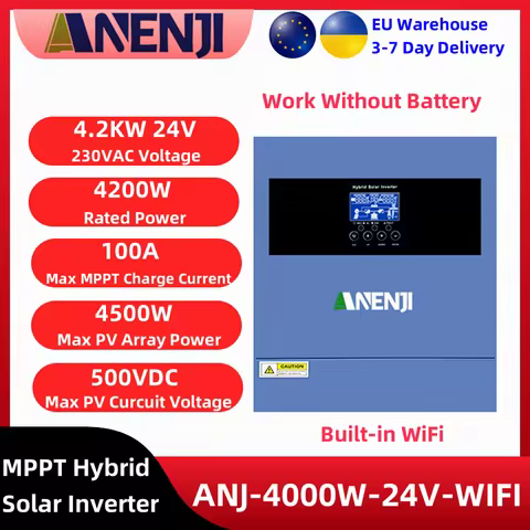 4.2KW 6.2KW 11KW Hybrid Solar Inverter 24V 48V Built-in MPPT 100A 120A 160A Solar Charger Off/On Gri
