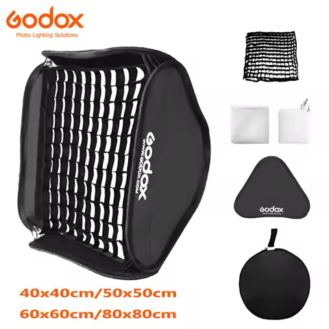 Godox 40x40cm 50x50cm 60x60cm 80x80cm Original Foldable Softbox for S-Type Bowens Flash Holder Mount