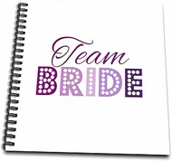 3dRose 3D Rose Team Bride in hot Pink and Purple Glitzy Glam Las Vegas Lights Style Bachelorette Hen Night Party-Memory Book, 12-inch (db_151559_2), 12" x 12"