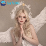 SANDR Feather Glory Crown Headband, Dress Up Props Double Layer Virgin Mary Queen Tiara, Gothic Vint