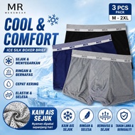 (3 PCS) MR Bamboo Fiber Boxer Brief Trunk Mesh Breathable Underwear Boxer Lelaki Kain Mesh Sejuk