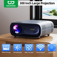 GOOJODOQ 1080P HD Projector Android 9.0 System for Abundant Apps Max 300 Large Projection Display