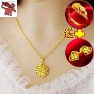 18K Saudi women's Gold Necklace Gold Flower Necklace