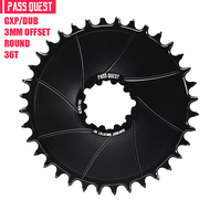 PASS QUEST 3mmOffest AERO Round Narrow Wide Chainring for GXP Direct Mount Crank Gravel Bike XX GX AXS 12 Speed Chain 36-54T