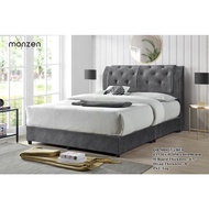 [🚚FREE Delivery] Marble Velvet Divan Base Bed Frame with Headboard - Single Super Single Single Pull Out Queen Bedframe