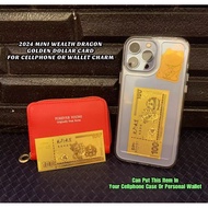 Ziyang Lucky Charm 2025  WEALTH DRAGON GOLDEN DOLLAR CARD FOR CELLPHONE OR WALLET CHARM