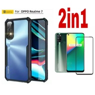 OPPO REALME 7 Anti-fall Airbag HardCase Shockproof Armor Transparent Clear+Tempered Glass Color
