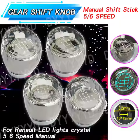 LED Gear Shift Knob For Renault Twingo Scenic Megane Laguna Kangoo Clio II 2 MK2 172 18 Logan Car Le