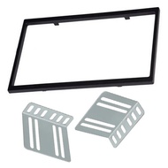 Pemasangan Bingkai Radio Kereta 2 Din Trim Fascia Hitam+Perak Panel Bingkai Logam+ABS Untuk 7018B 70